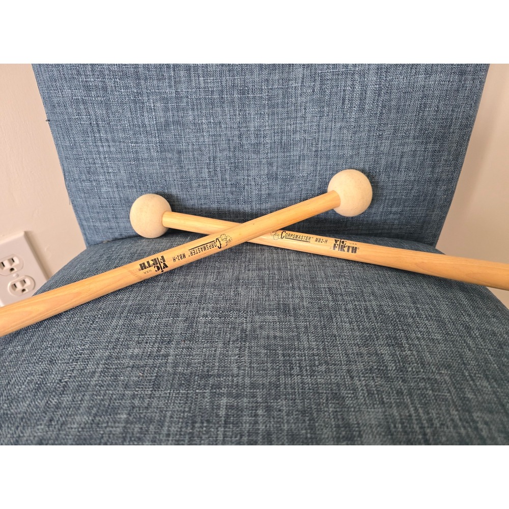 Vic Firth Corpsmaster MB2-H‎ Bass Drum Mallets Hickory Marching Percussion Pair